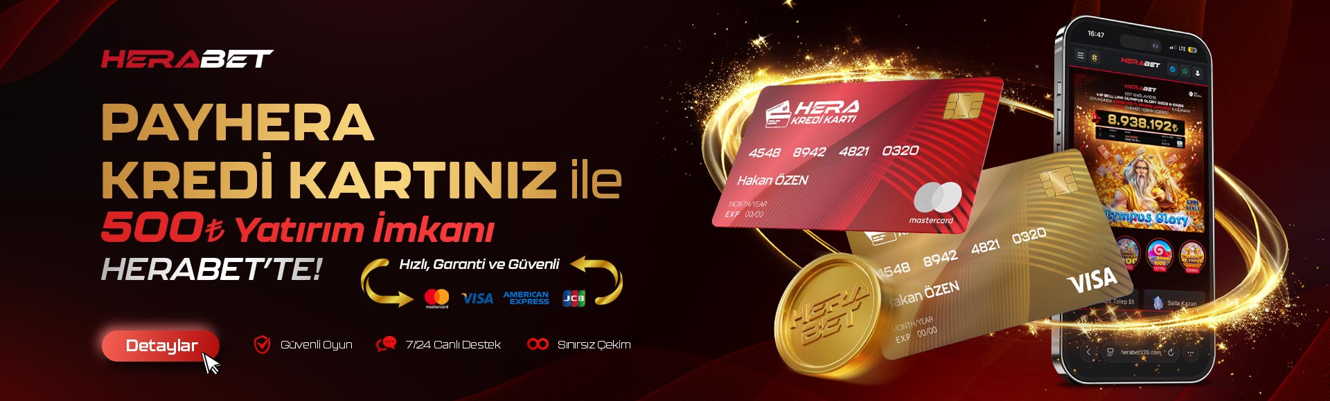 Herabet Payhera kredi kartına özel bonus